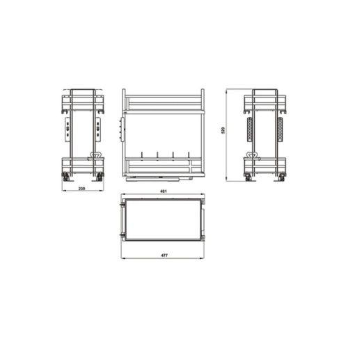 Bộ rổ gia vị Hafele Omero 549.20.823 300mm 9 Bộ rổ gia vị Hafele Omero 549.20.823 300mm