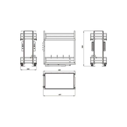 Bộ rổ gia vị Hafele Omero 549.20.825 400mm 9 Bộ rổ gia vị Hafele Omero 549.20.825 400mm