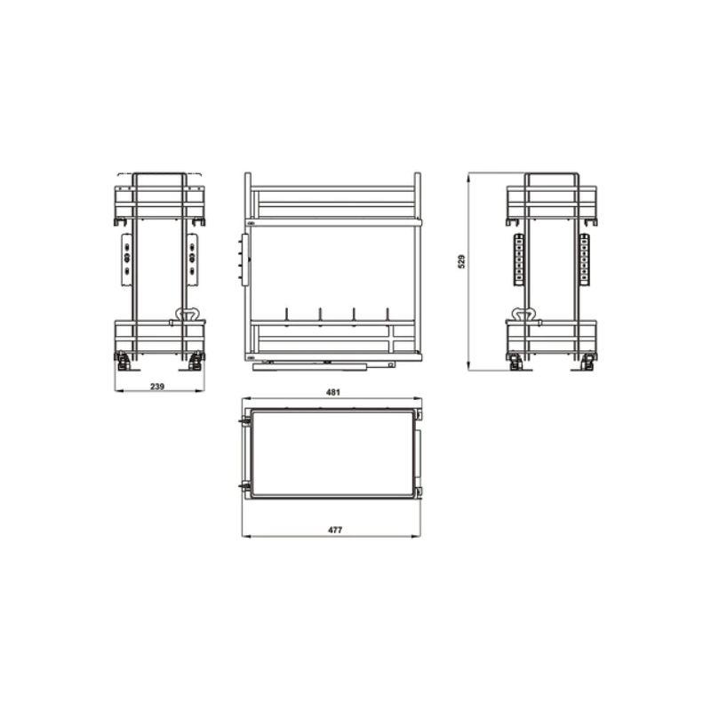 Bộ rổ gia vị Hafele Omero 549.20.825 400mm 6 Bộ rổ gia vị Hafele Omero 549.20.825 400mm