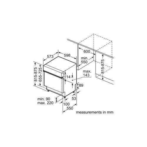 Kích thước của Máy rửa bát Bosch SMI4HVS33E