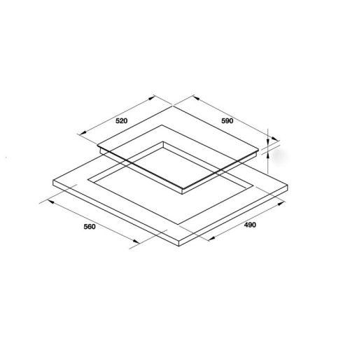 Kích thước Bếp từ Hafele 3 vùng nấu HC-I6030B 536.61.831