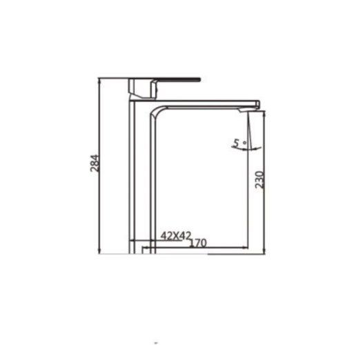 Kích thước vòi chậu lavabo nóng lạnh Paul Schmitt PA012FH