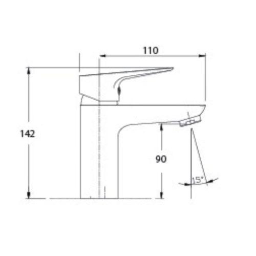 Vòi chậu lavabo nóng lạnh Paul Schmitt PA010F 5 Kích thước vòi chậu lavabo nóng lạnh Paul Schmitt PA010F
