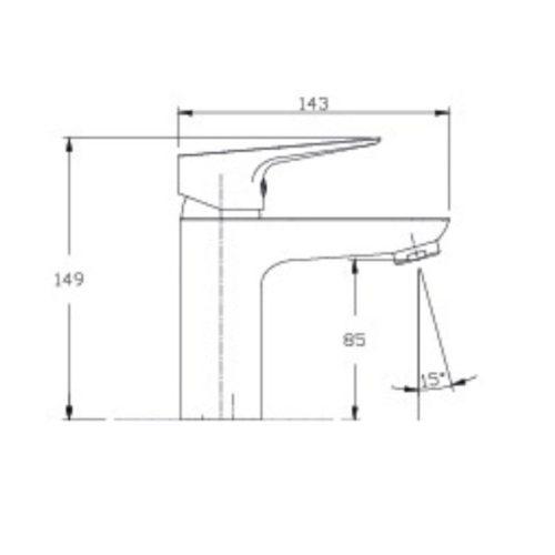 Vòi chậu lavabo nóng lạnh Paul Schmitt PA013F 5 Kích thước vòi chậu lavabo nóng lạnh Paul Schmitt PA013F