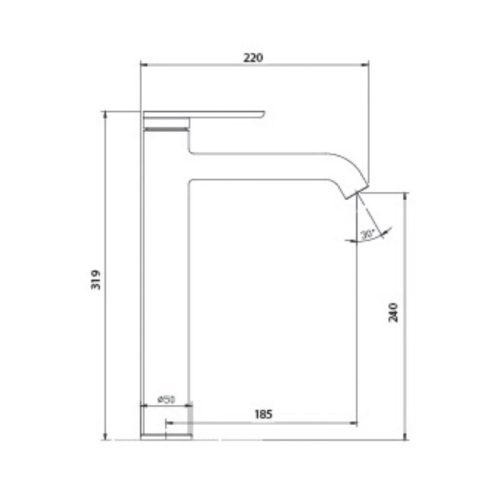 Kích thước vòi chậu lavabo nóng lạnh Paul Schmitt PA015FH