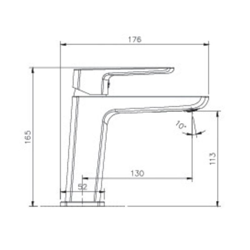 Vòi chậu lavabo nóng lạnh Paul Schmitt PA018F 4 Kích thước vòi chậu lavabo nóng lạnh Paul Schmitt PA018F