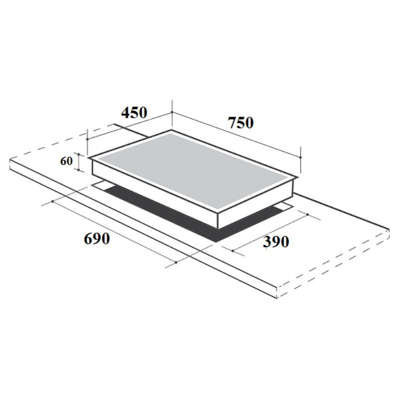 Bếp từ đôi Canzy CZ-TL867T lắp âm 4 Kích thước lắp đặt bếp từ đôi Canzy CZ-TL867T lắp âm