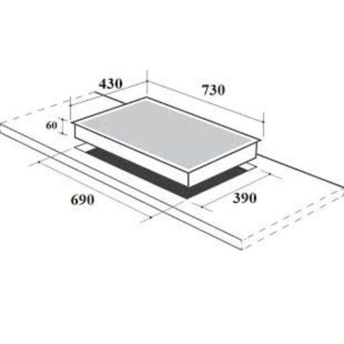 Bếp từ kết hợp hồng ngoại Canzy CZ-56RD lắp âm 7 Kích thước bếp điện Từ Canzy CZ-56RD