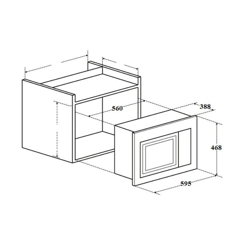 Lò vi sóng âm tủ Canzy CZ 28GS 4 Kích thước lò vi sóng âm tủ Canzy CZ 28GS