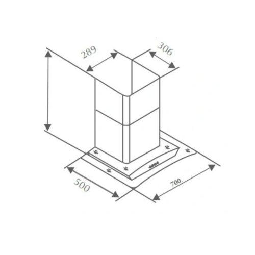 Kích thước máy hút mùi Canzy CZ 3970Q