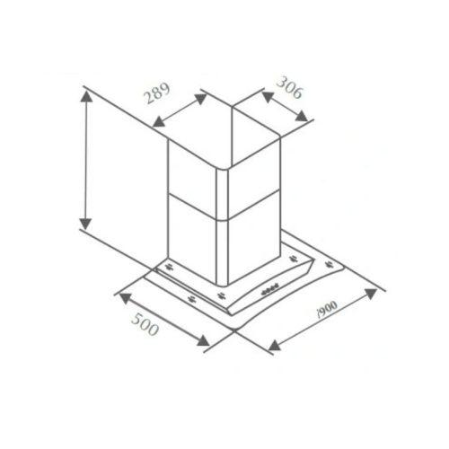 Kích thước máy hút mùi Canzy CZ 3990Q