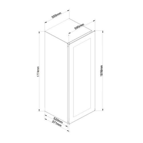 Kích thước tủ bảo quản rượu âm tủ Malloca MWC-95BI