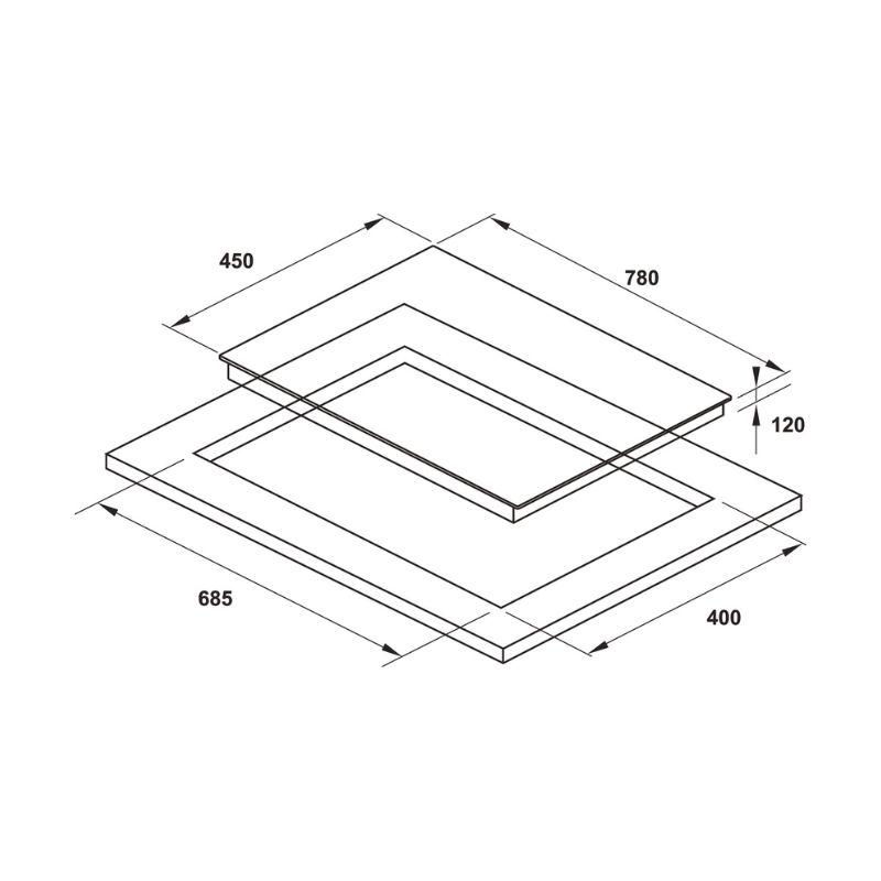 Bếp ga âm Hafele HC-G782B 538.66.507 5 Kich thước bếp ga âm Hafele HC-G782B 53866507