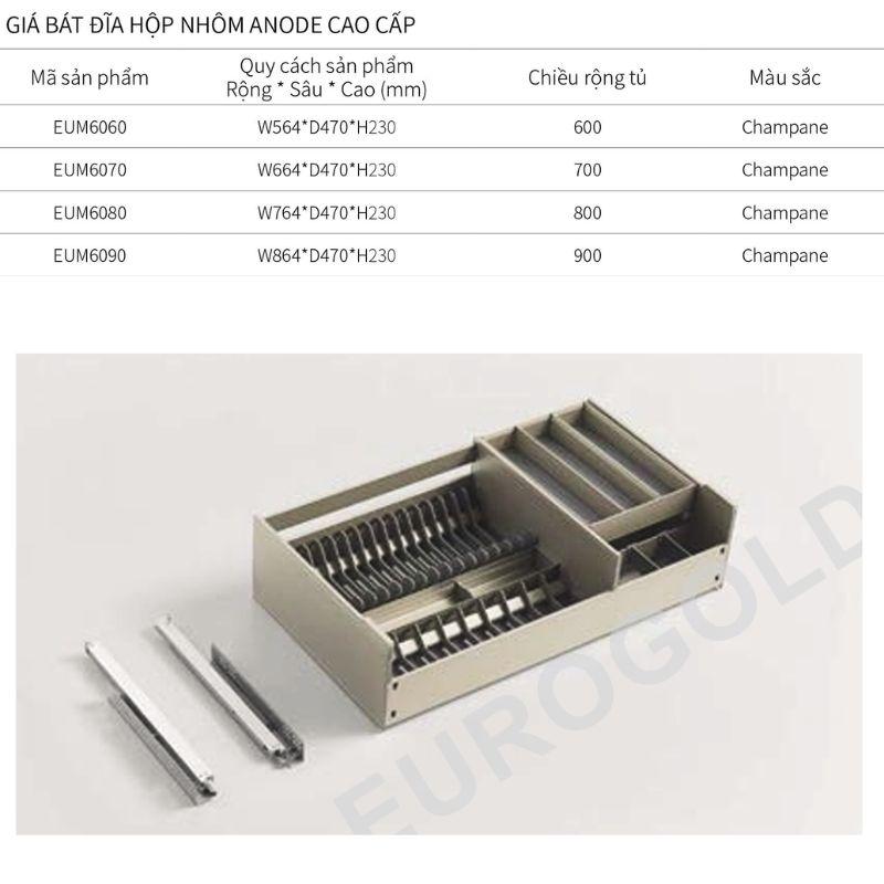Giá bát đĩa Eurogold EUM6060 4 Kích thước giá bát đĩa Eurogold EUM6060
