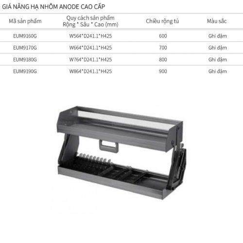 Giá nâng hạ Eurogold EUM9160G 5 Kích thước giá nâng hạ Eurogold EUM9160G
