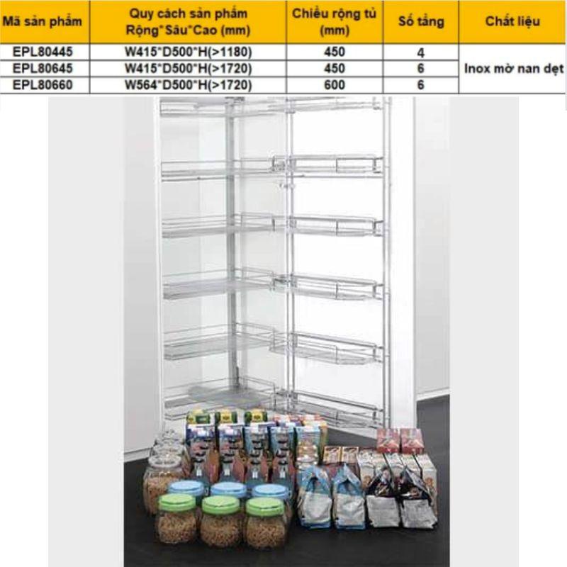Tủ khô nan dẹt 6 tầng Eurogold EKD12660 4 Kích thước tủ khô nan dẹt 6 tầng Eurogold EPL80660
