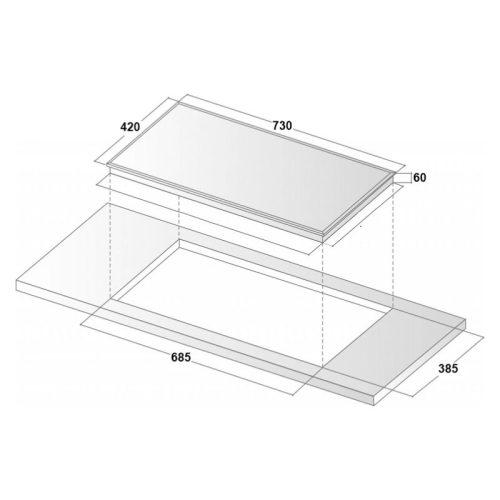 Bếp từ đôi Binova BI-999GM lắp âm 5 Kích thước bếp từ đôi Binova BI-999GM lắp âm