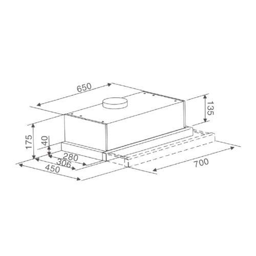Máy hút mùi âm tủ Binova BI-28-B-07