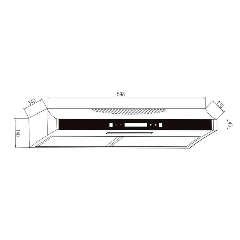 Máy hút mùi âm tủ Binova BI-23-GT-06 4 Kích thước máy hút mùi âm tủ Binova BI-23-GT-06