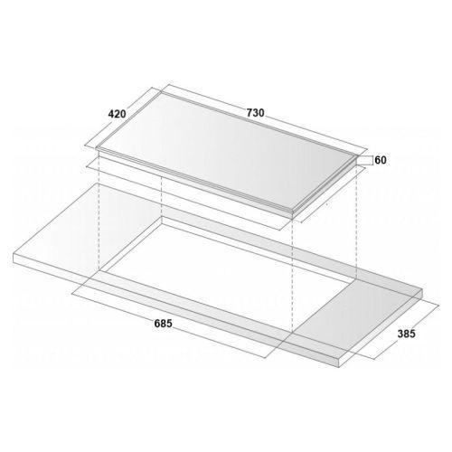 Kích thước bếp từ đôi Binova BI-202SP lắp âm