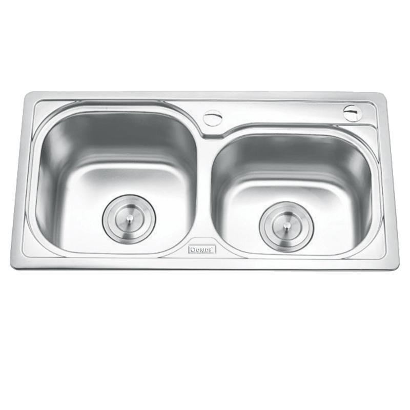 Chậu rửa bát inox 2 hố Gorlde GD-5702 3 Chậu rửa bát inox 2 hố Gorlde GD-5702