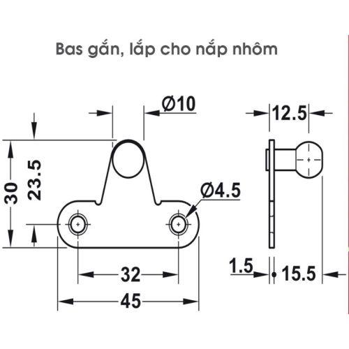 Pittong đẩy cánh tủ 100N Hafele 373.82.908 16 Kích thước pittong đẩy cánh tủ 100N Hafele 373.82.908