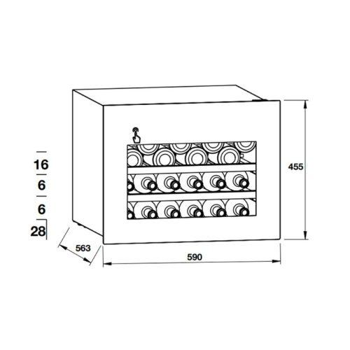 Tủ rượu Hafele HW-C62BB 533.17.001 lắp âm 7 Kích thước tủ rượu Hafele HW-C62BB 533.17.001 lắp âm
