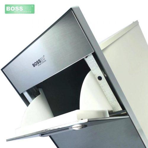 Thùng gạo gương nút nhấn BossEU BS300 Silver 8 Vị trí đổ gạo thùng gạo gương nút nhấn BossEU BS300 Silver