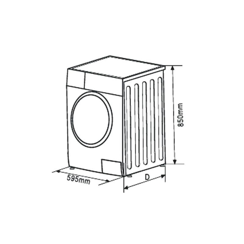 Máy giặt Brandt 12kg WFB124QWA cửa trước 5 Kích thước máy giặt Brandt 12kg WFB124QWA cửa trước
