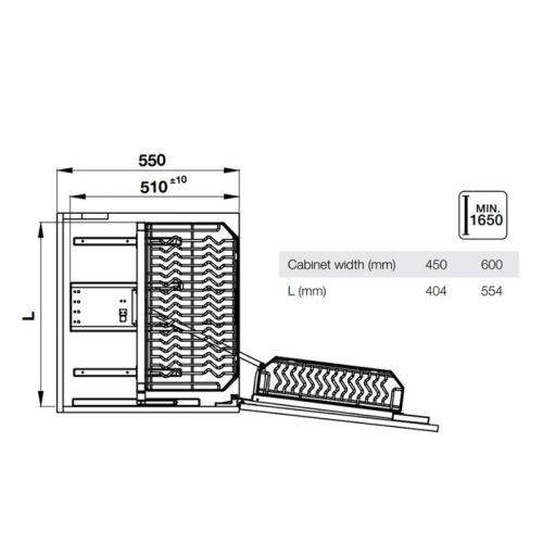 Tủ kho Hafele Kara Swing 595.71.073 600mm 5 Kích thước tủ kho Hafele Kara Swing 595.71.073 600mm