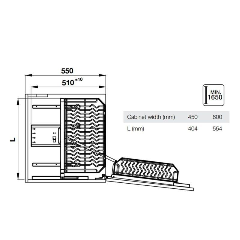 Tủ kho Hafele Kara Swing 595.71.073 600mm 4 Kích thước tủ kho Hafele Kara Swing 595.71.073 600mm
