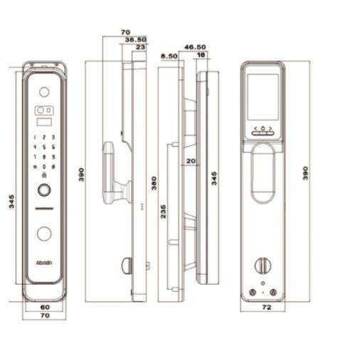 Khóa cửa điện tử Avolock AV-69-B 5 Kích thước khóa cửa điện tử Avolock AV-69-B