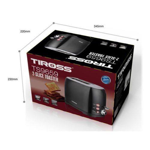 Máy nướng bánh mỳ 2 ngăn Tiross TS9659 7 Kích thước máy nướng bánh mỳ 2 ngăn Tiross TS9659