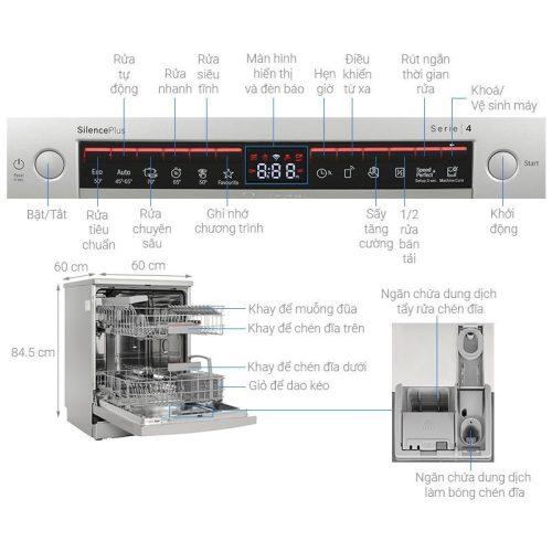 Máy rửa bát độc lập Bocsh SMS4EKI06E Serie 4 6 Kích thước máy rửa bát độc lập Bocsh SMS4EKI06E Serie 4