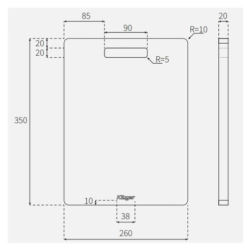 Thớt gỗ tre Kluger KCB-104W 9 Kích thước thớt gỗ tre Kluger KCB-104W
