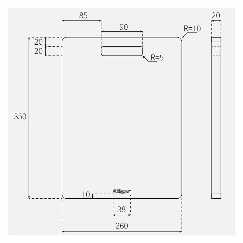 Thớt gỗ tre Kluger KCB-104W 6 Kích thước thớt gỗ tre Kluger KCB-104W