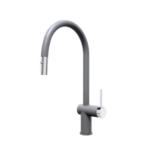 Vòi rửa bát nóng lạnh Konox Resta Grey có dây rút