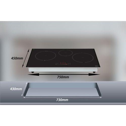 Kích thước bếp từ Lorca 3 vùng nấu LCI 309 PLus lắp âm