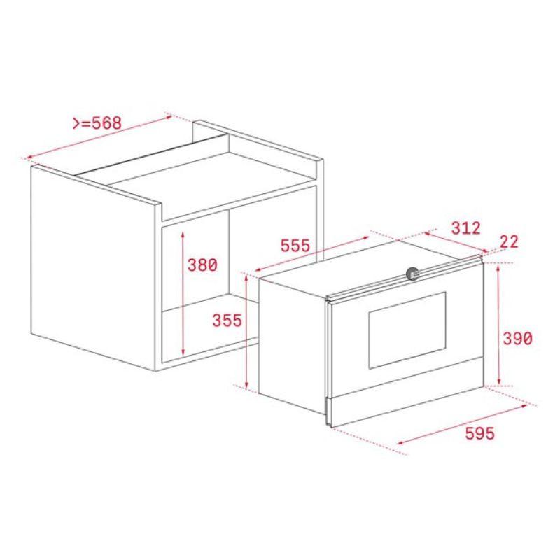 Lò vi sóng kết hợp nướng Teka MAESTRO ML 8220 BIS L BK 112030001 4 Kích thước lò vi sóng kết hợp nướng Teka MAESTRO ML 8220 BIS L BK 112030001