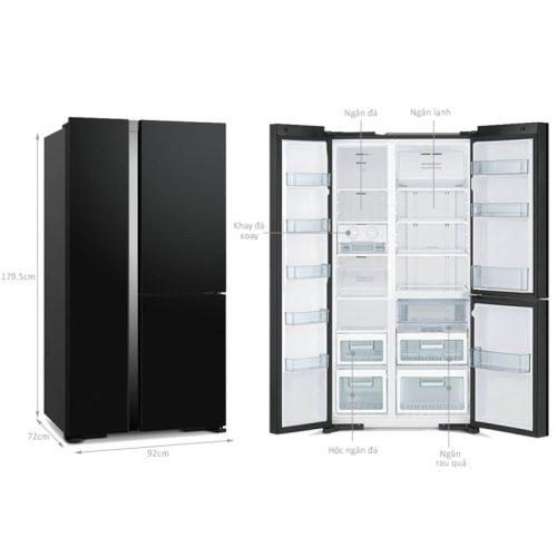 Tủ lạnh 3 cánh side by side 590 lít Hitachi M800PGV0 GBK 9 Kích thước tủ lạnh 3 cánh side by side 590 lít Hitachi M800PGV0 GBK