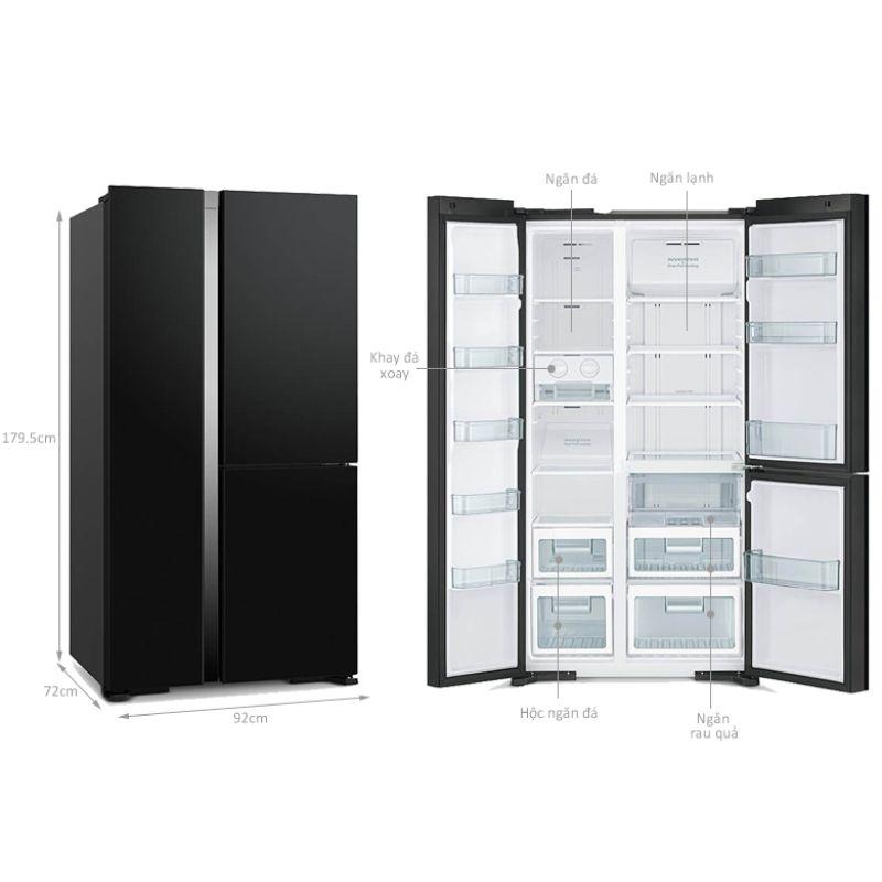 Tủ lạnh 3 cánh side by side 590 lít Hitachi M800PGV0 GBK 6 Kích thước tủ lạnh 3 cánh side by side 590 lít Hitachi M800PGV0 GBK