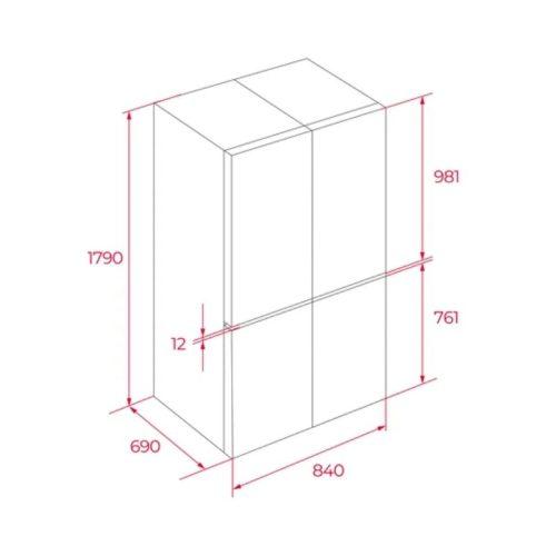 Kích thước tủ lạnh 4 cánh side by side 487 lít Teka MAESTRO RMF 74830 DSS 113430041