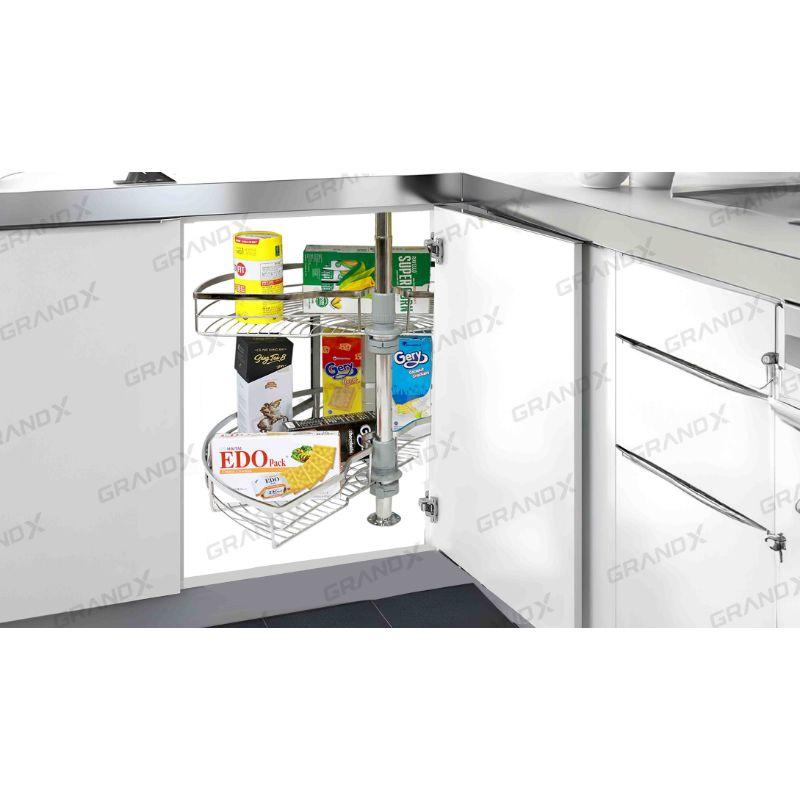 Kệ góc mâm xoay góc mở 1/2 - 180° Grandx XC.180.80S 4 Ảnh kệ góc mâm xoay góc mở 1/2 - 180° Grandx XC.180.80S