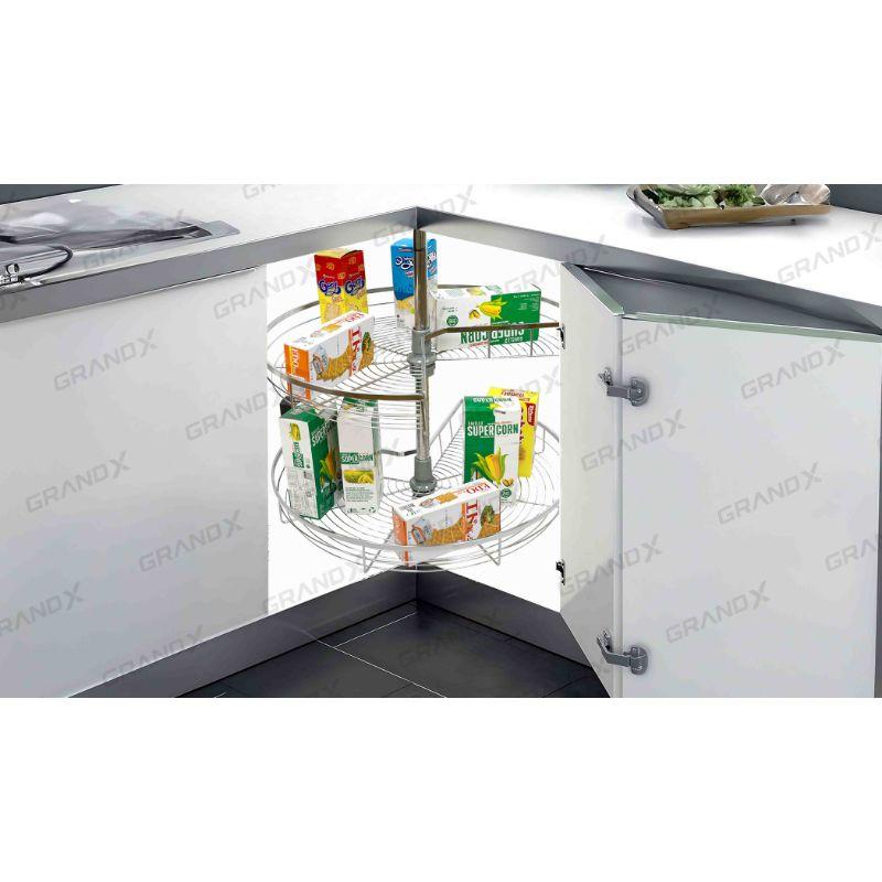 Kệ góc mâm xoay góc mở 3/4 - 270° Grandx XC.270.80S 4 Ảnh kệ góc mâm xoay góc mở 3/4 - 270° Grandx XC.270.80S
