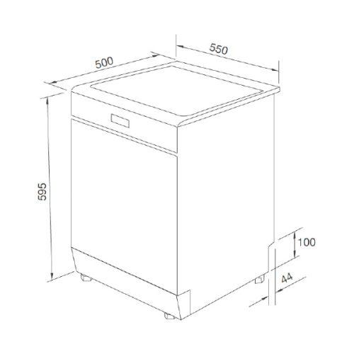Máy rửa bát độc lập Tomate TOM 4301‐W08 7 kich thuoc may rua bat doc lap tomate tom 4301‐w08