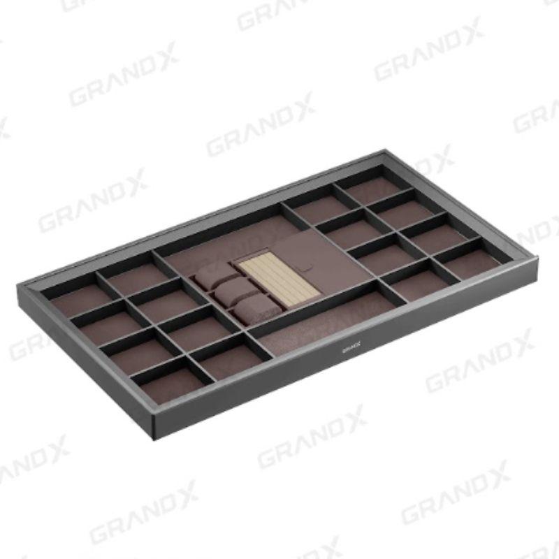 Ngăn kéo đồ trang sức bọc da cao cấp GrandX XM.90C 3 Ngăn kéo đồ trang sức bọc da cao cấp GrandX XM.90C