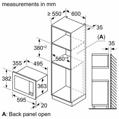 Kích thước lò vi sóng Bosch BEL653MB3