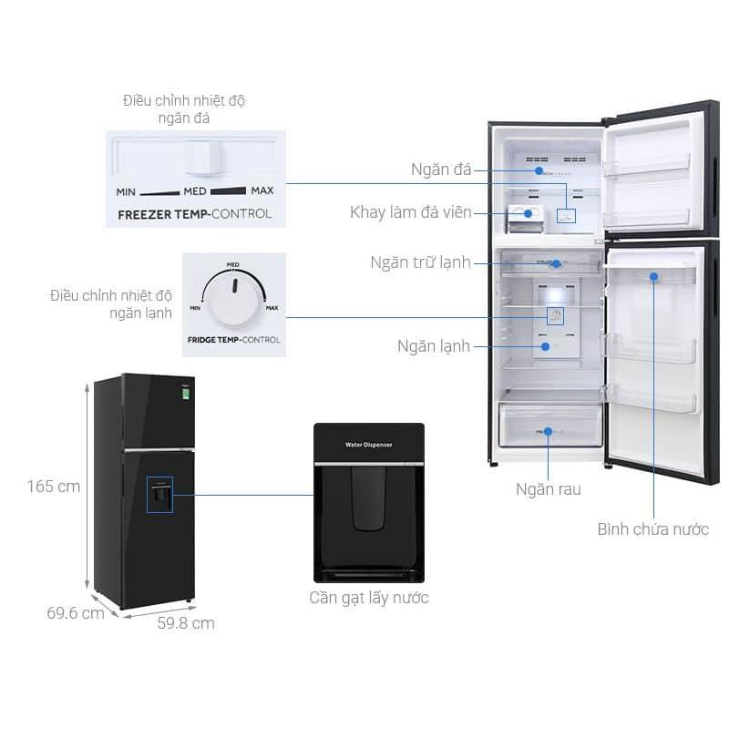 Tủ lạnh 2 cánh ngăn đá trên Inverter 328 lít Aqua AQR-T380FA(WGB) 5 Tủ lạnh 2 cánh ngăn đá trên Inverter 328 lít Aqua AQR-T380FA(WGB) - Ảnh 3
