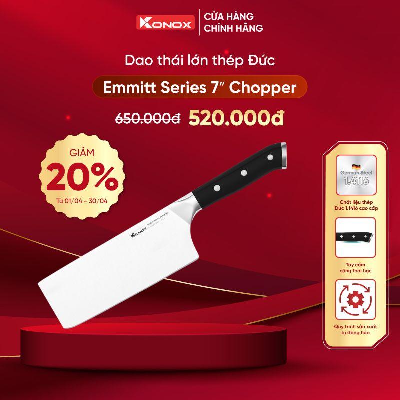 Dao thái lớn thép Đức Konox Emmitt Series 7″ Chopper 3 Khuyến mại dao thái lớn thép Đức Konox Emmitt Series 7″ Chopper
