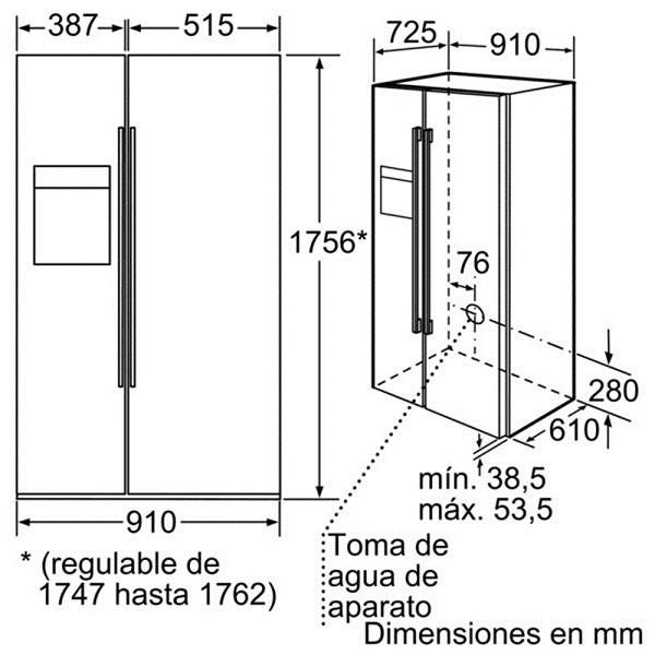 Tủ lạnh Bosch Side by side KAD62S51 Kính Đen 4 Tủ lạnh Bosch Side by side KAD62S51 Kính Đen - Ảnh 2